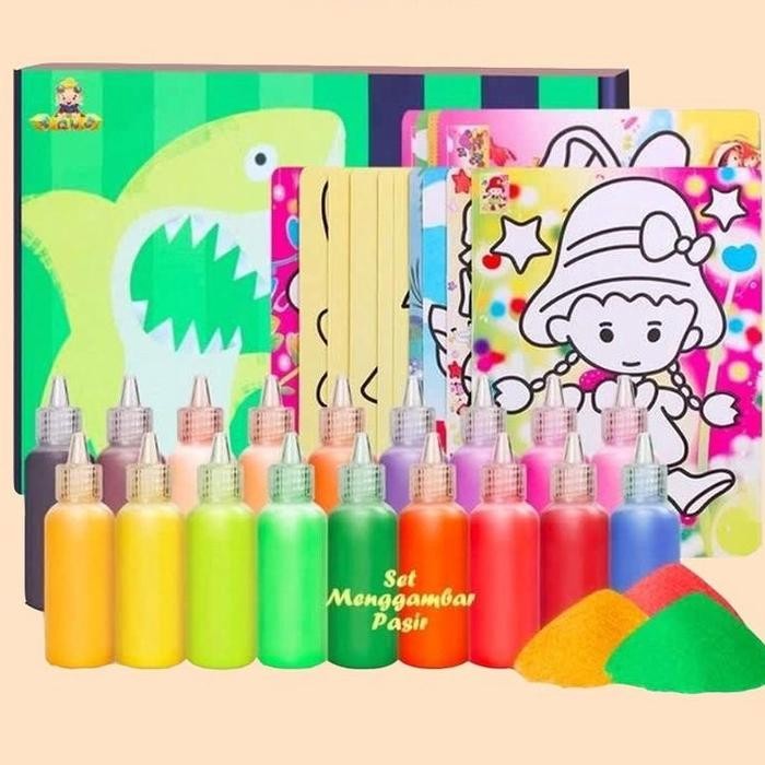 

Set Mewarnai Dengan Pasir Creative Painting Stiker Kreatif Gambar Cocok Untuk Kado Anak
