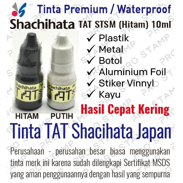 

Tinta TAT Shacihata Type STSM Hitam kemasan 10ml ORIGINAL