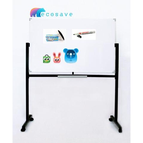 

Whiteboard Standing Magnetik 60x90 cm EcoSave Papan Tulis Roda 60 x 90 ( Papan Tulis White Board