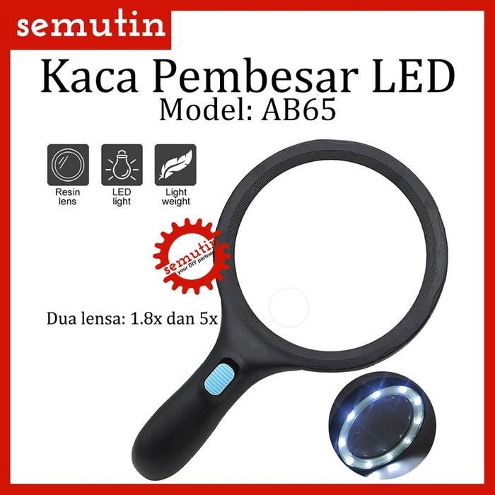 

Kaca Pembesar LED AB65 / Lampu Lup Lensa Magnifier Handheld / Membaca Perhiasan Komponen / Loupe