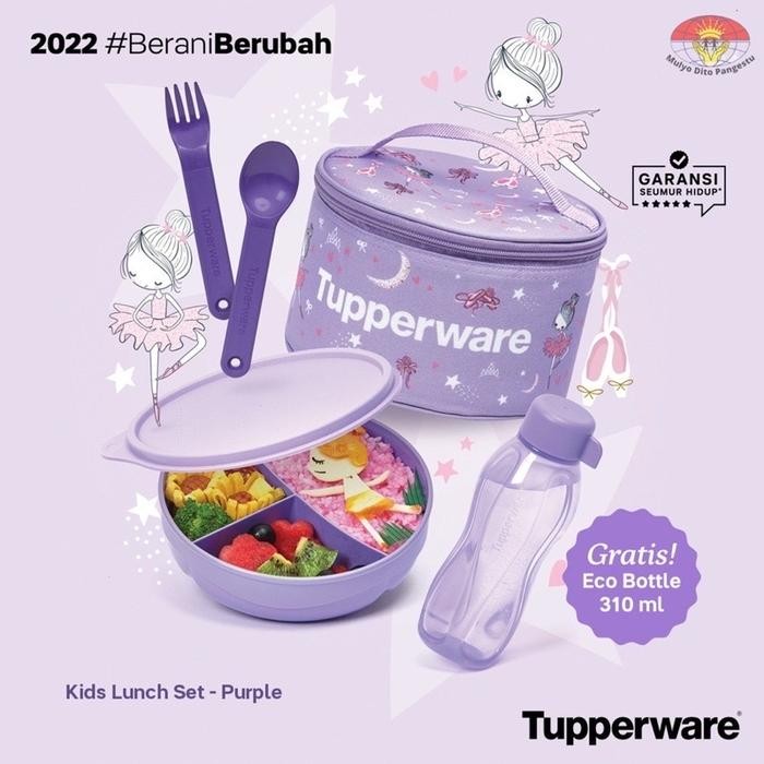 Tupperware blue yummy pink sweety set kotak makan bekal anak