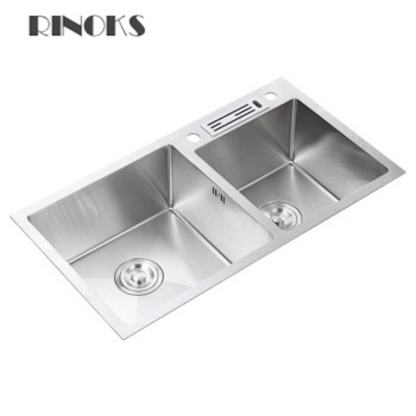 RINOKS bak cuci piriing 2 lubang tebal + tirisan keranjang