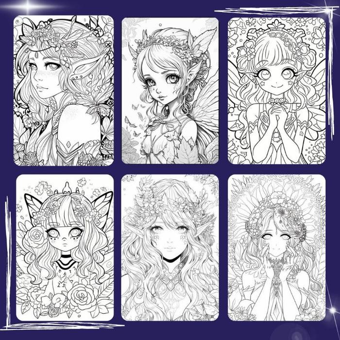

50 Lembar Gambar Sketsa Mewarnai Tema Fairy Tale - Harga Satuan - Kertas A4 80 Gsm - Coloring Page