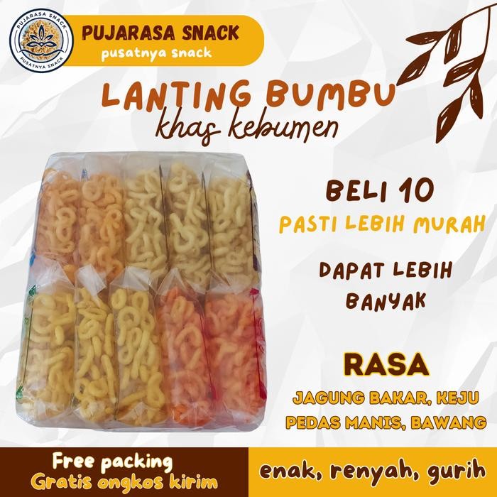 

TERLARIS LEBIH HEMAT Isi 10 Bks Klanting Lanting Singkong Bumbu Cemilan Khas Kebumen Asli Makanan