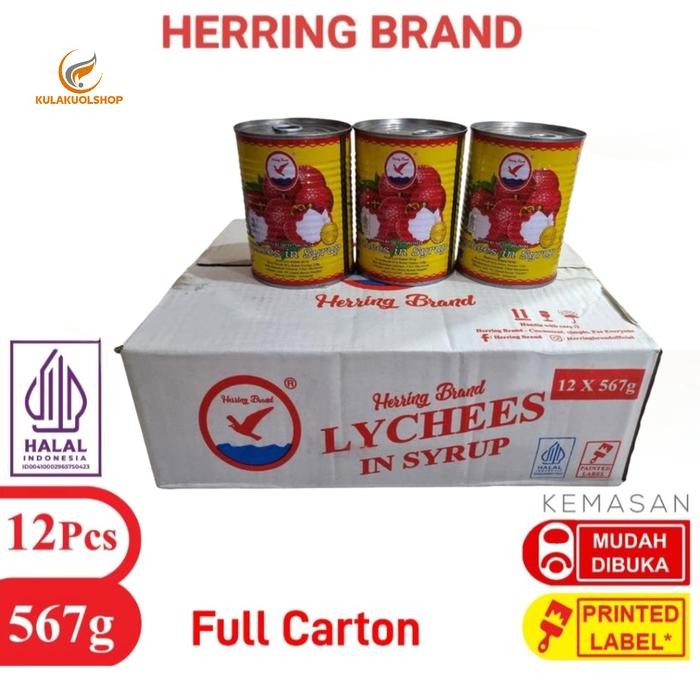 

Gdh Herring Brand Full Carton Buah Leci /Lychees in syrup 567gr - 1Ctn