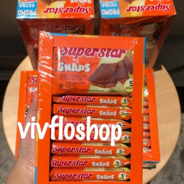 

Ger Wafer Superstar Snaps Triple Chocolate (Kemasan Box isi 12)