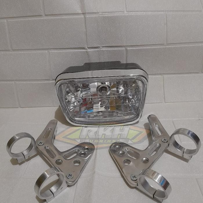 Lampu Depan Rx King Kaca Bening Set Breket Dudukan Copy Bpro Lampu Depan Rx King Oval Kaca Bening