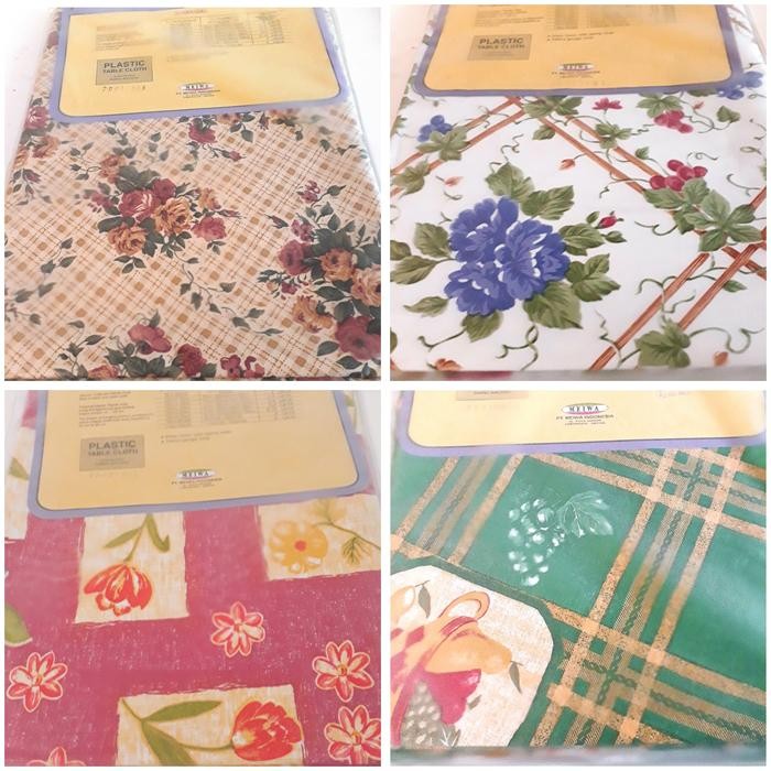 Taplak Meja Makan Plastik Motif Kursi 4 Kotak Meiwa