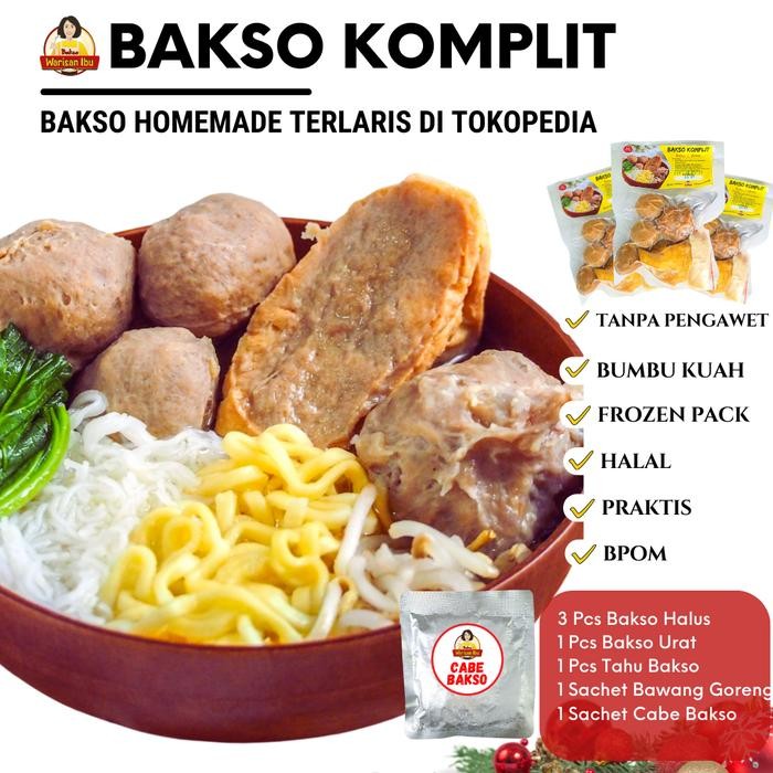 

Ger Bakso Sapi Komplit Siap Saji Halus Urat Tahu