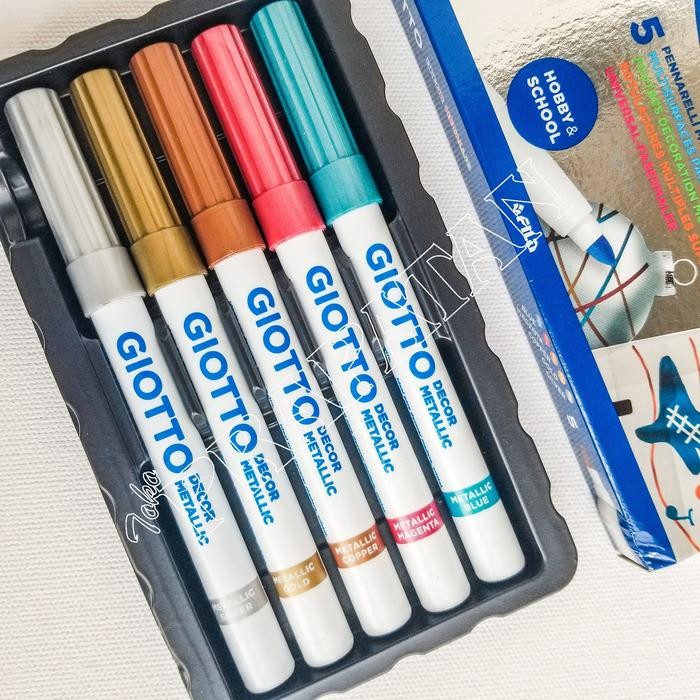 

Giotto Decor Metal 5 Warna / Multisurfaces Art Marker Gratisongkir