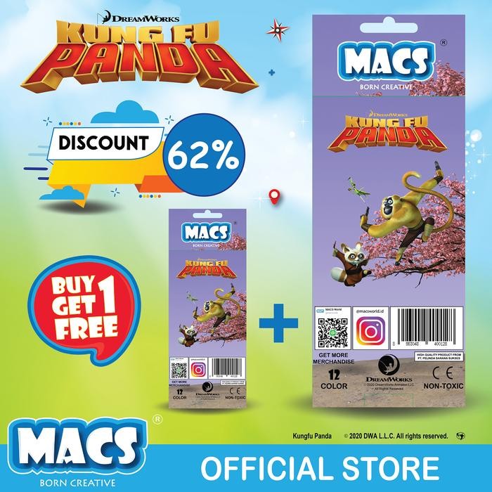 

Kung Fu Panda (12 Colors) Buy 1 Get 1 Free Gratisongkir