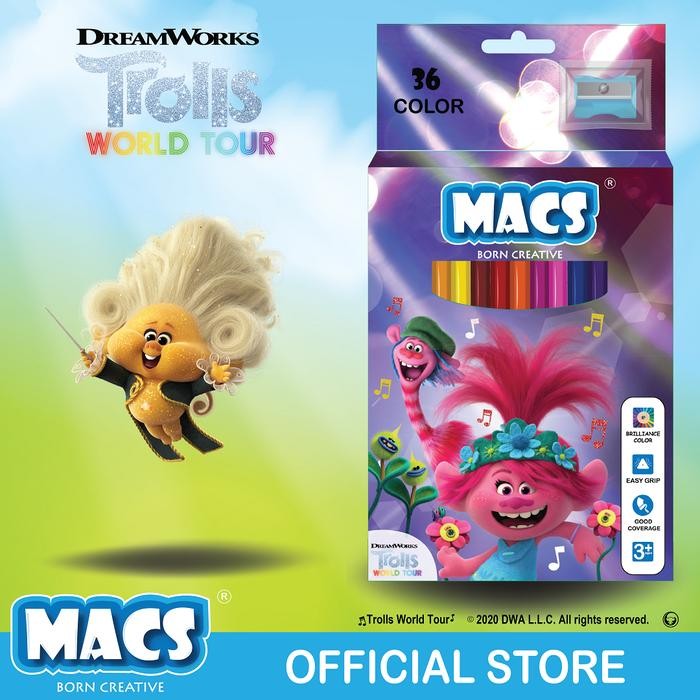 

Macs Holiday Bundle2 36 Trolls Color Pensil+12 Warna Oil Pastel Crayon Gratisongkir