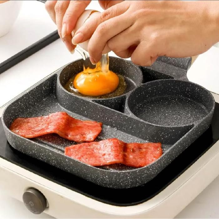 PANCI TELUR CETAKAN 4 LUBANG OMELETTE PAN 4 LUBANG - 3 LUBANG PANCAKE PAN - BREAKFAST MAKER - PAN