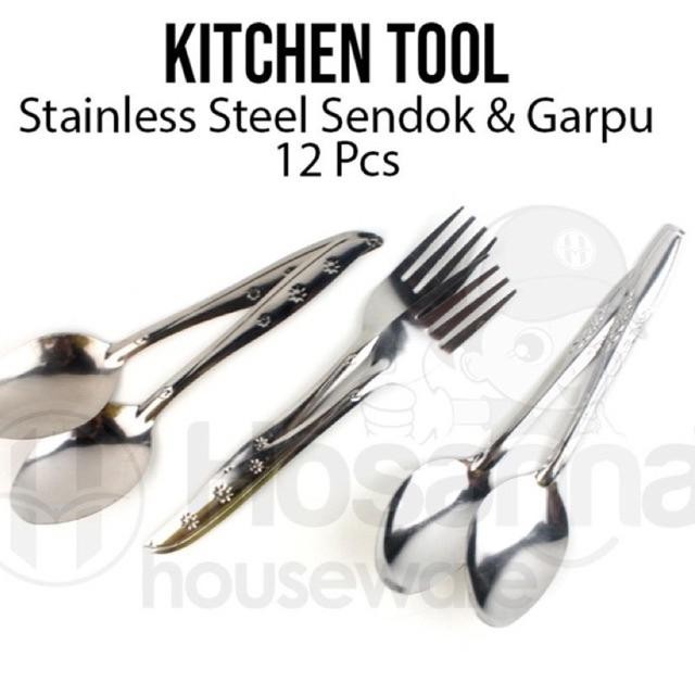 Produk baru (12pcs) Sendok Garpu Makan Stainless/ Sendok Garpu isi 12 pcs/ Sendok Garpu GSF 303/