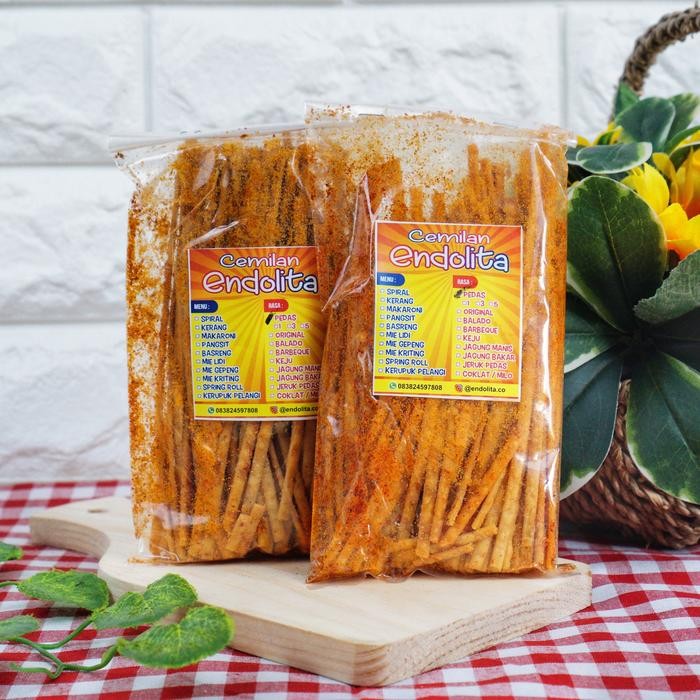 

Mie gepeng Mie papan lidi lidian besar kemasan 9gr Cemilan Endolita