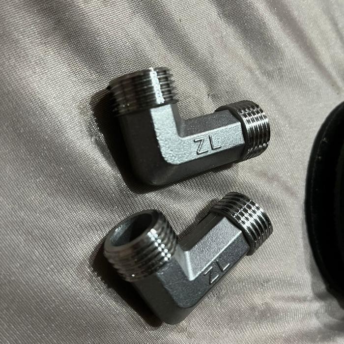 Knee elbow L drat luar + drat luar 1/2" stainless steel 304