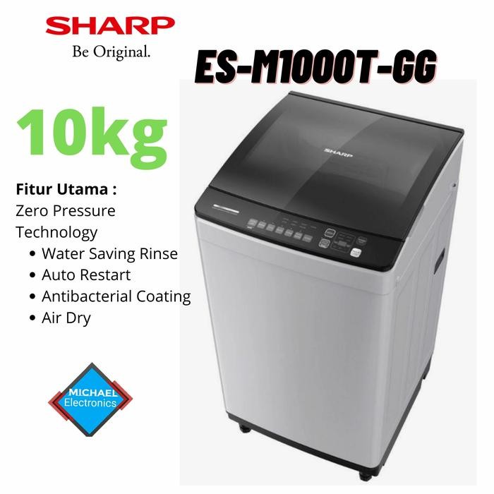 Sharp mesin cuci 1tabung 10kg ES-M1000T-GG