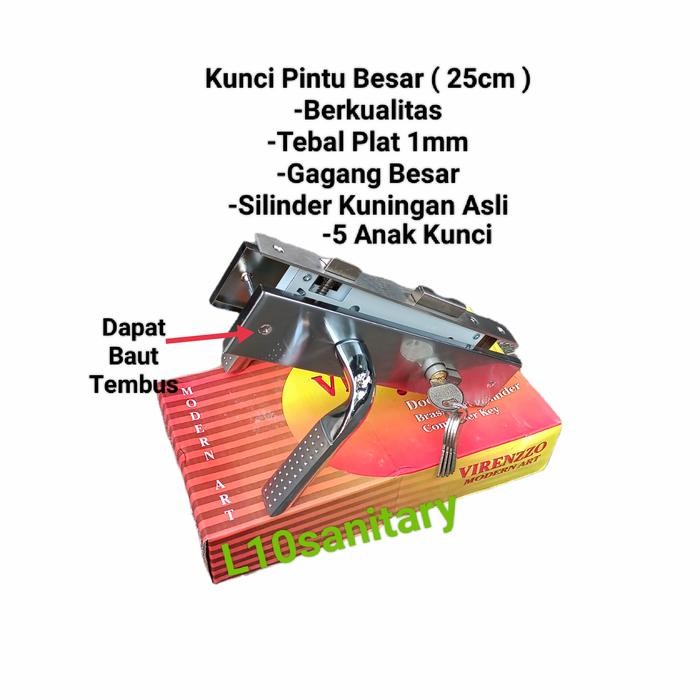 Kunci Pintu / Handle Pintu BESAR 25cm Set Komplit VIRENZZO Seri 8