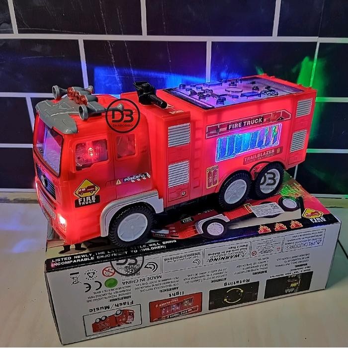 MAINAN MOBIL PEMADAM KEBAKARAN FIRE TRUCK DAMKAR BERLAMPU DAN SIRINE PEMADAM Anak Baterai