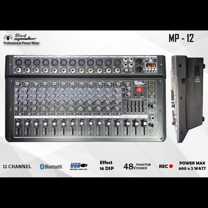 power mixer audio black spider ED 12. 12ch full mono