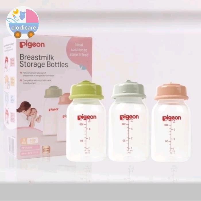 Pigeon Breastmilk Storage Wideneck Isi 3 Botol Asi Perah