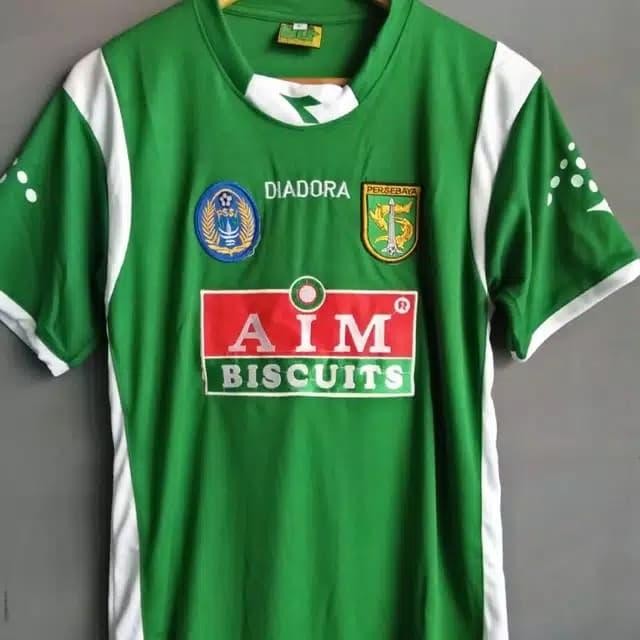Jersey Kaos Baju Persebaya Surabaya Home Retro Diadora Hijau AIM *