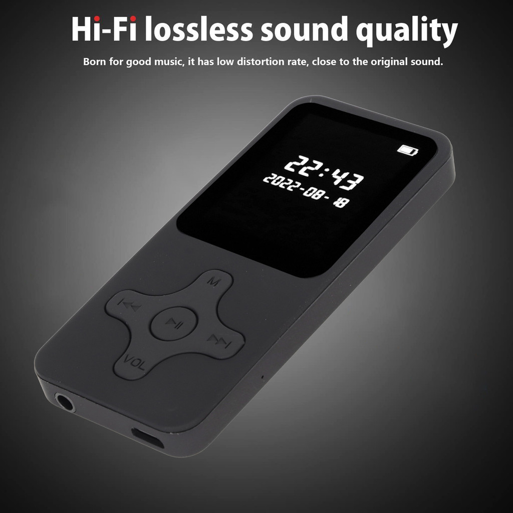 MP3 Player MP3 MP4 Player Bluetooth 5.0 Ultra Thin Digital LCD 1.77 Inch Screen HD Speaker FM Radio