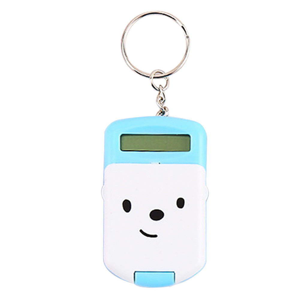 

Mini Calculator Cute Cartoon with Keychain 8 Digits Display Portable Pocket Size Calculator for