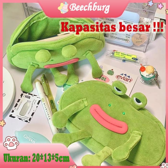 

Promo [Pengiriman lokal] Tempat pensil pembelajaran yang lucu Tas penyimpanan katak kartun yang lucu