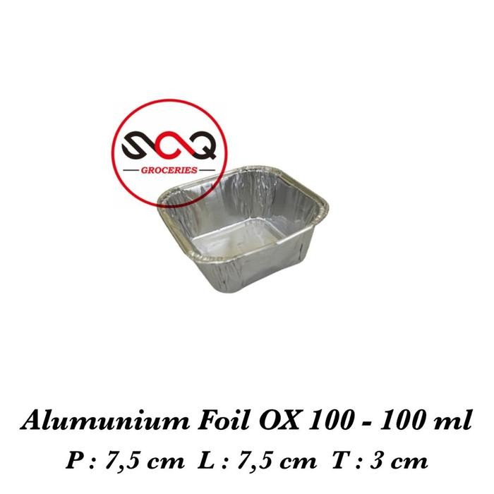 Alumunium Foil Cup OX 100 - 100ml Aluminium foil