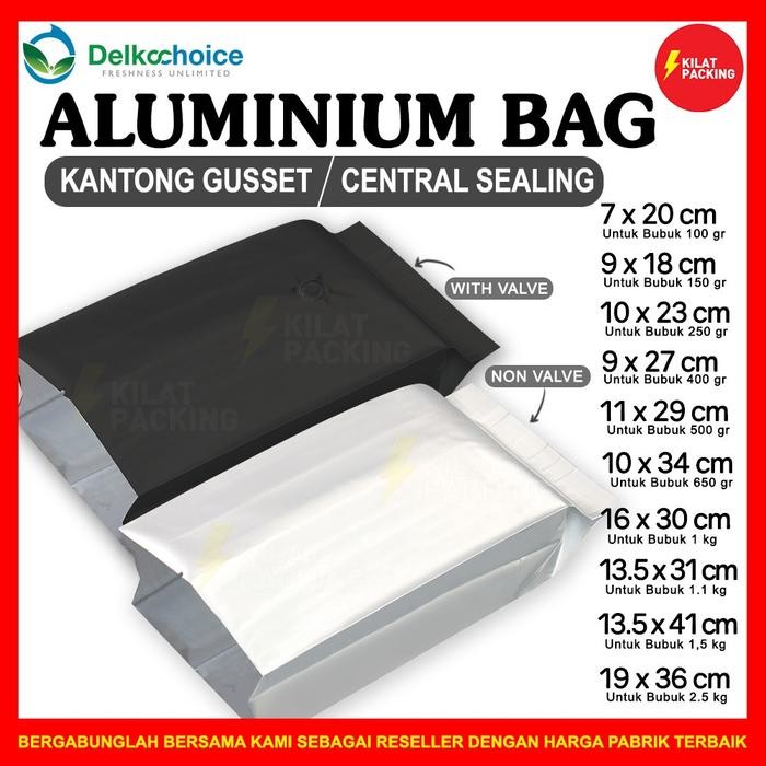 Alumunium Bag Gusset Central Sealing Kantong Gusset Delkochoice
