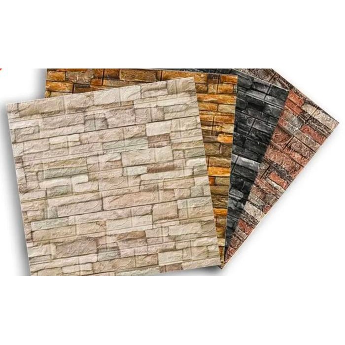 Wallpaper Dinding 3D/Wallfoam Motif Batu Alam