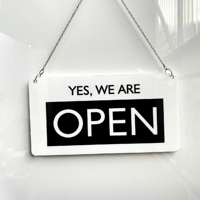 OPEN CLOSED SIGN BOARD AKRILIK / OPEN CLOSE GANTUNGAN