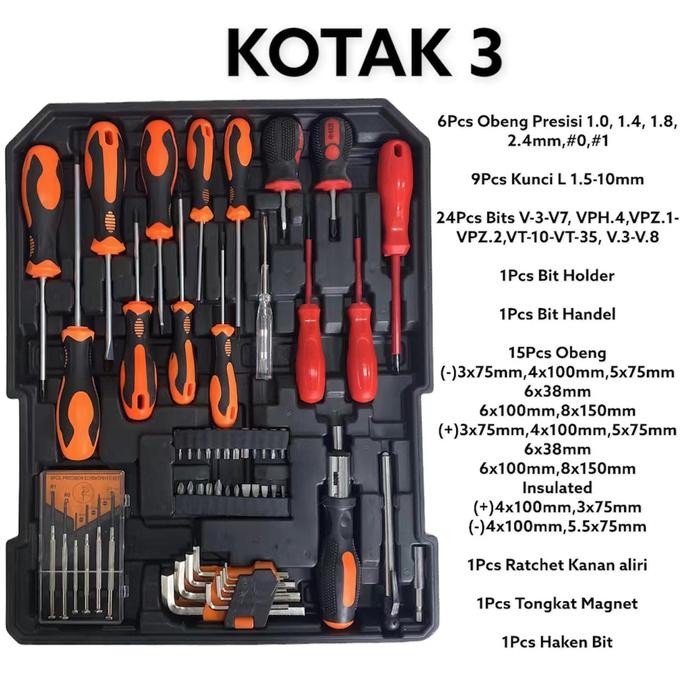 ISKU Tool Kit Set 187 PCS Perkakas Bengkel/Tool box setPerkakas Bengke