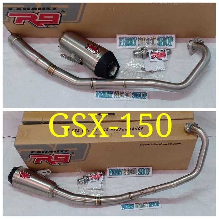Knalpot R9 Gsx150 Alpha Series Black/Knalpot R9 Alpha Series Gsx 150