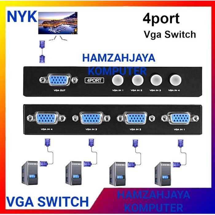 Terlaris switch vga 4 port switcher 4 port VGA SWITCH 4 IN 1 OUT Monitor VGA SALE