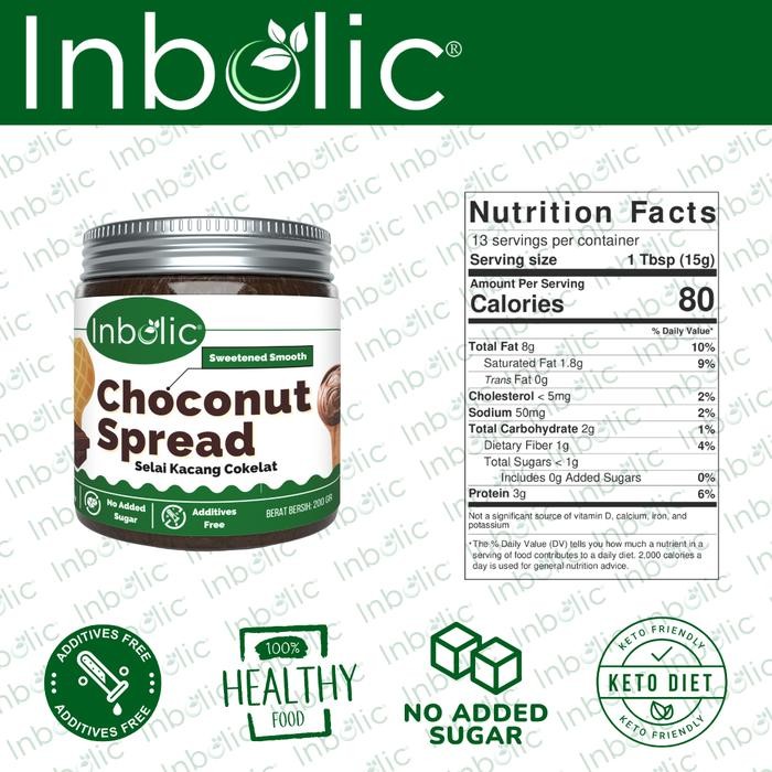 

Inbolic Choconut Spread Sugar Free Chocolate Peanut Butter Spread Selai Kacang Cokelat Bebas Gula