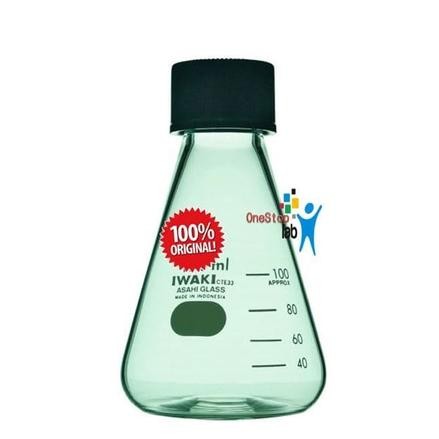 Erlenmeyer Tutup Ulir Cap 250 Ml With Screw Cap Original Iwaki