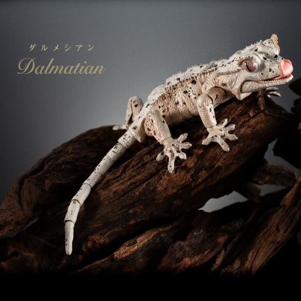 ikimono premium crested gecko dalmantian ex display bandai capsule toy animal figure - lidah lurus