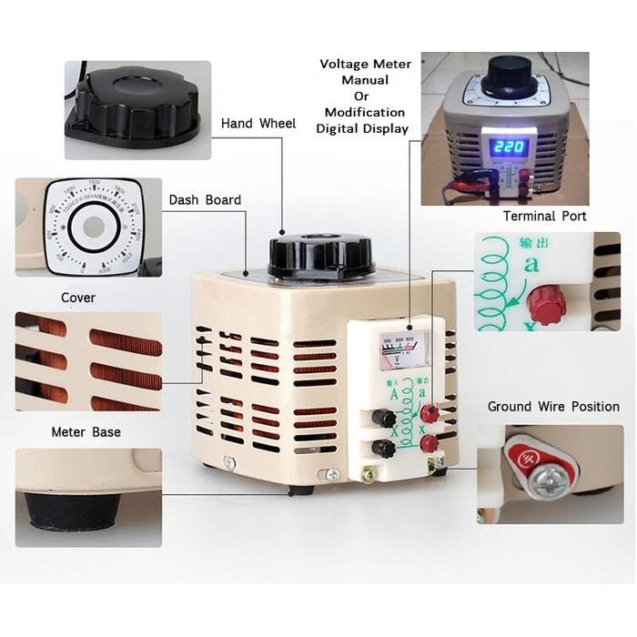 Slide Regulator Transformer Variac single phase AC TDGC2-1 1KVA *