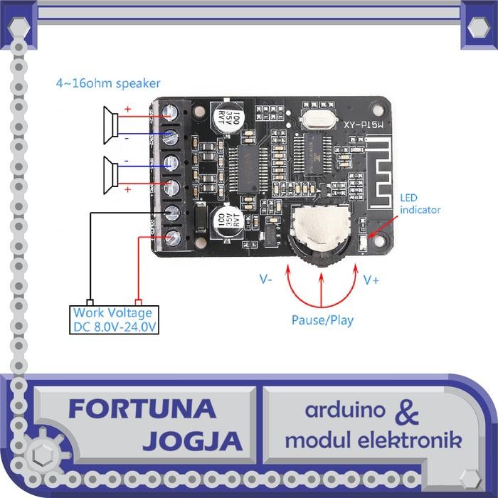 XY-P15W 2x30W Class-D Stereo Bluetooth 5.0 Digital Amplifier Module *