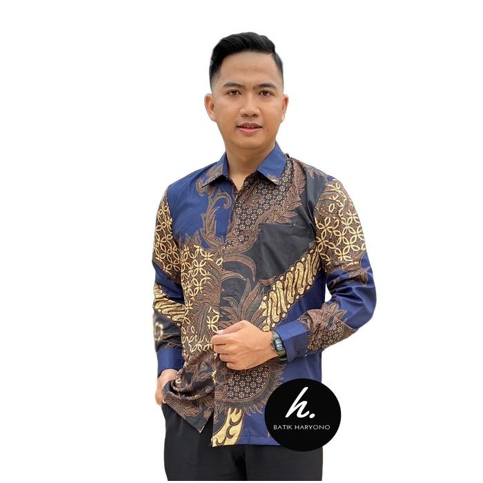 Kemeja Batik Pria Lengan Panjang Modern Mewah Buat Kondangan Pasti Ori