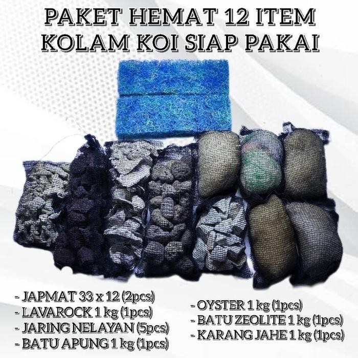 12 ITEM PAKET HEMAT MEDIA FILTER KOLAM KOI SIAP PAKAI MEDIA FILTER PENJERNIH AIR KOLAM IKAN HIAS