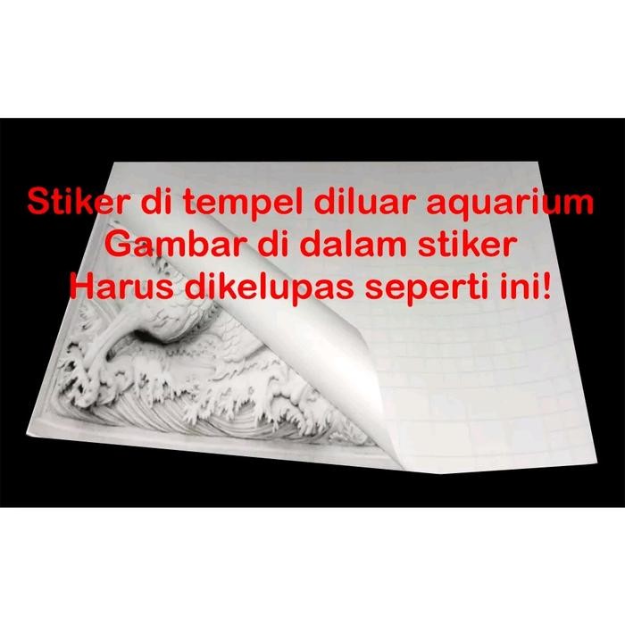 STIKER BACKGROUND AQUARIUM DESAIN BATU