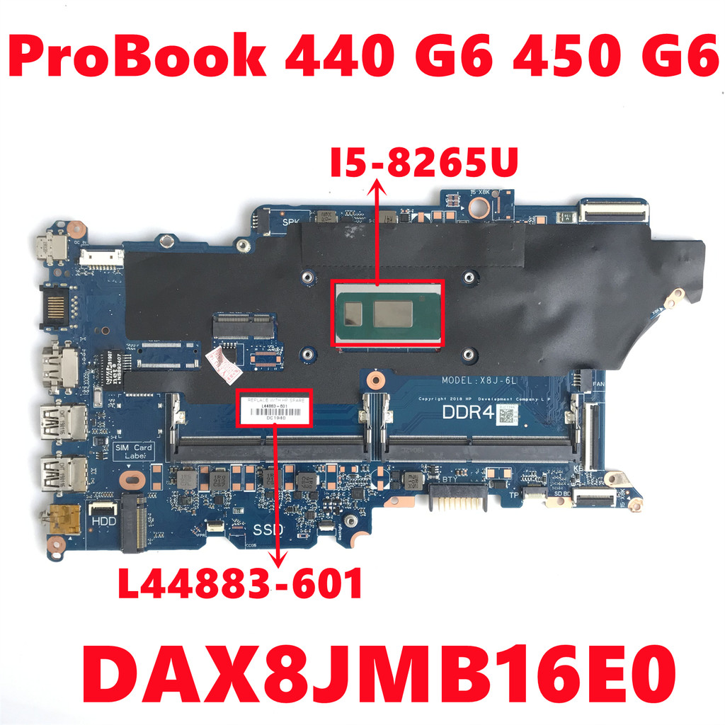 L44883-601 L44883-501 L44883-001 DAX8JMB16E0 For HP ProBook 440 G6 450 G6 Laptop Motherboard With I5