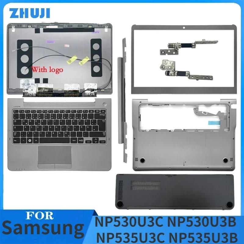 NEW For Samsung NP530U3C NP530U3B NP535U3C NP535U3B LCD Back Cover /Front Bezel/ Hinges/Palmrest/Bot