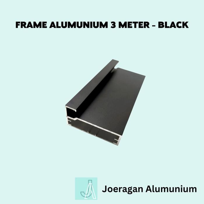 FRAME Aluminium HITAM Black untuk Pintu Lemari Kitchen Profil 3 meter