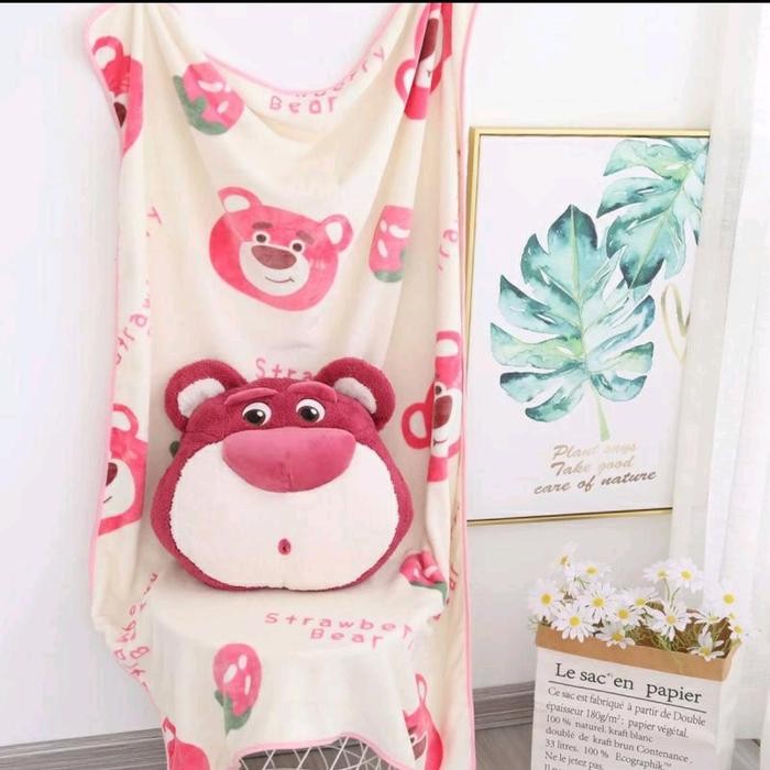 Balmut Selimut Boneka Bantal Lotso 3 in 1 Disney Karakter.