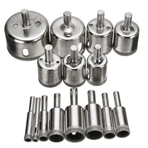Set Mata Bor Kaca Hole Saw Keramik Granit Marmer Batu Porselen Diamond