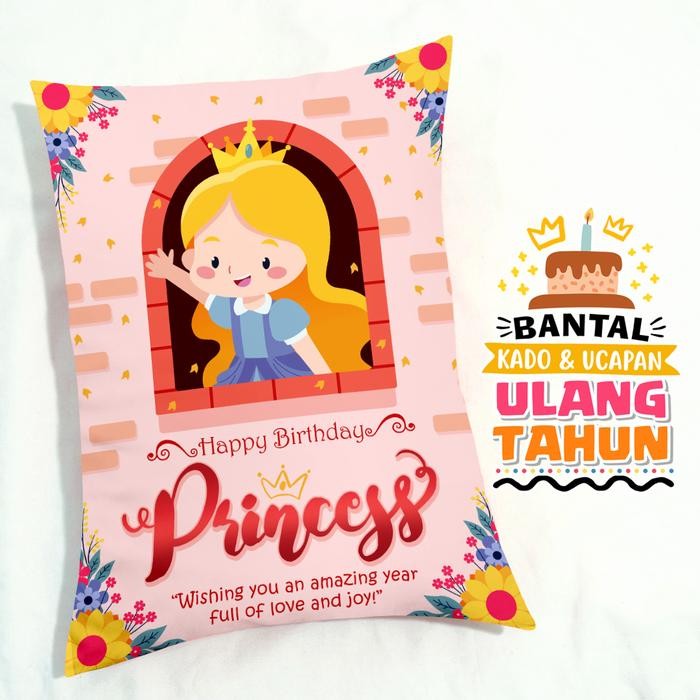 Kado Hadiah Ulang Tahun Anak Perempuan Bantal Lucu Tema Princess